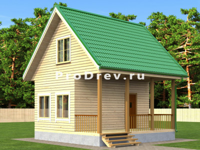 Каркасный дом 6х6 с террасой "Герхард"
