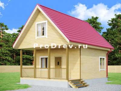 Каркасный дом 6 на 8 с террасой "Ролло"
