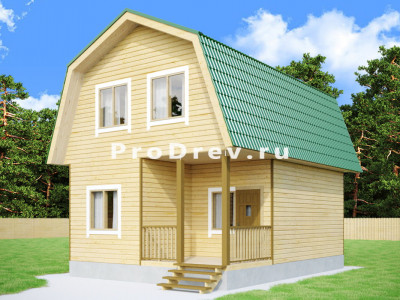 Каркасный дом 6х8 с ломаной крышей "Клаус"
