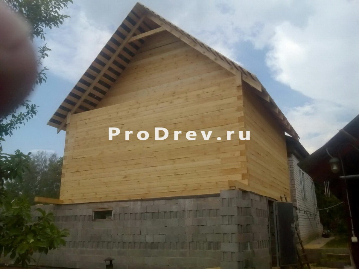 Комбинированный дом 6 на 6 из пиленого бруса 150х150 в Нижегородской области