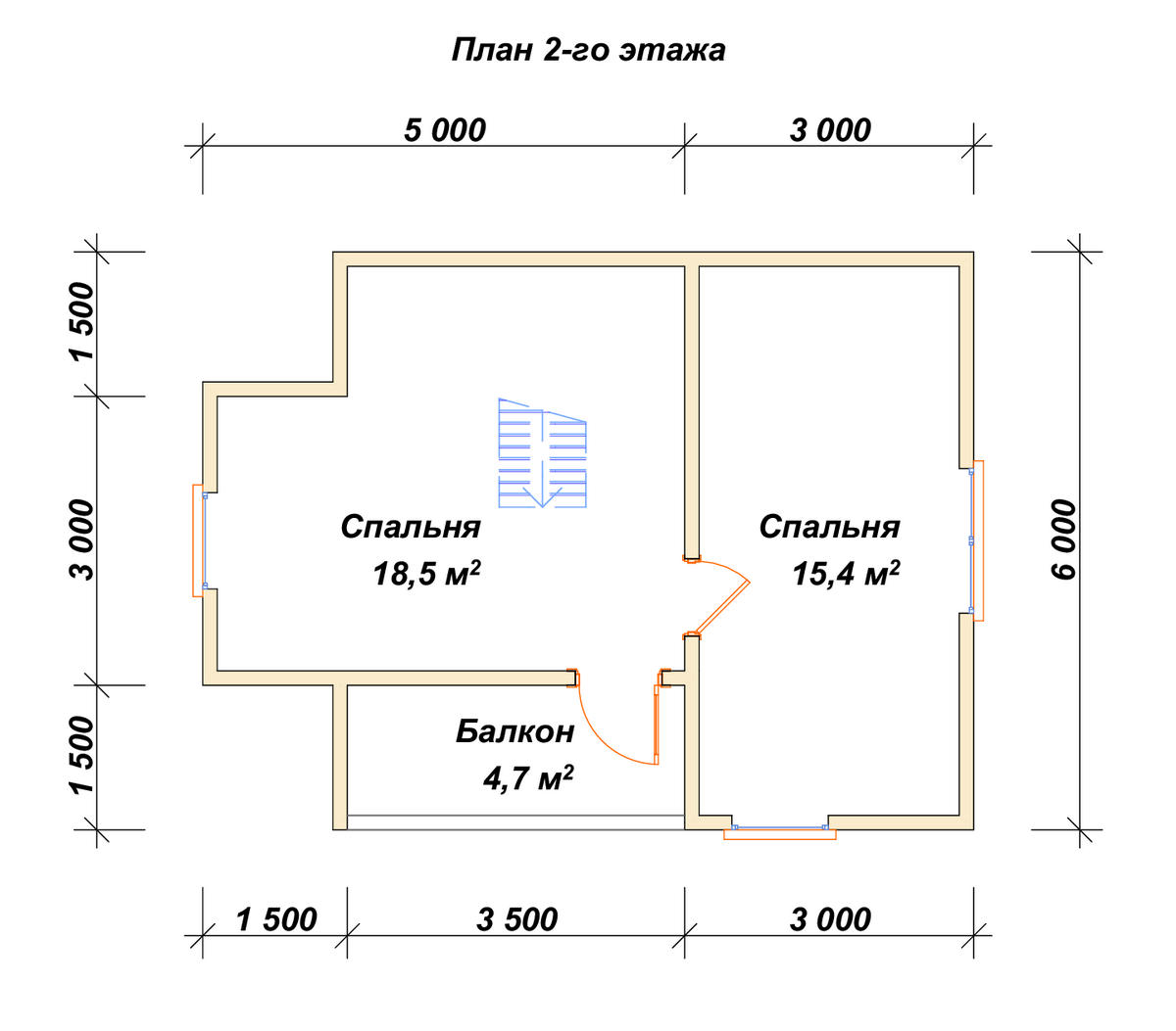 Планировка 2-го этаж дома ДБ-137