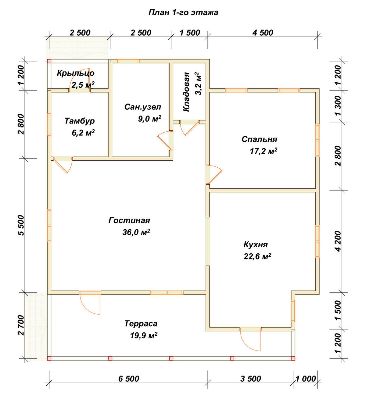 Планировка 1-го этаж дома ДБ-177